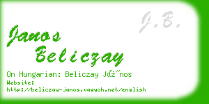 janos beliczay business card